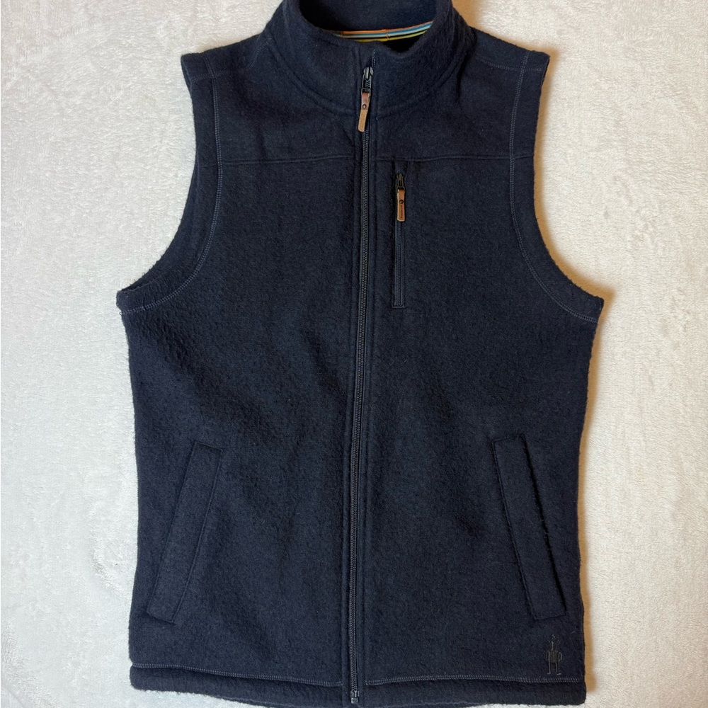 Smart wool Hudson trail fleece vest Navy Blue men’s size small